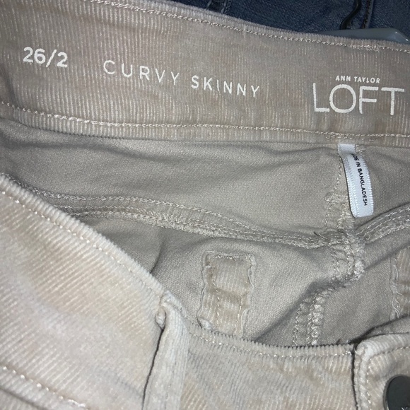 Loft curvy skinny corduroy jeans Sz 26/2 low rise - Picture 7 of 7